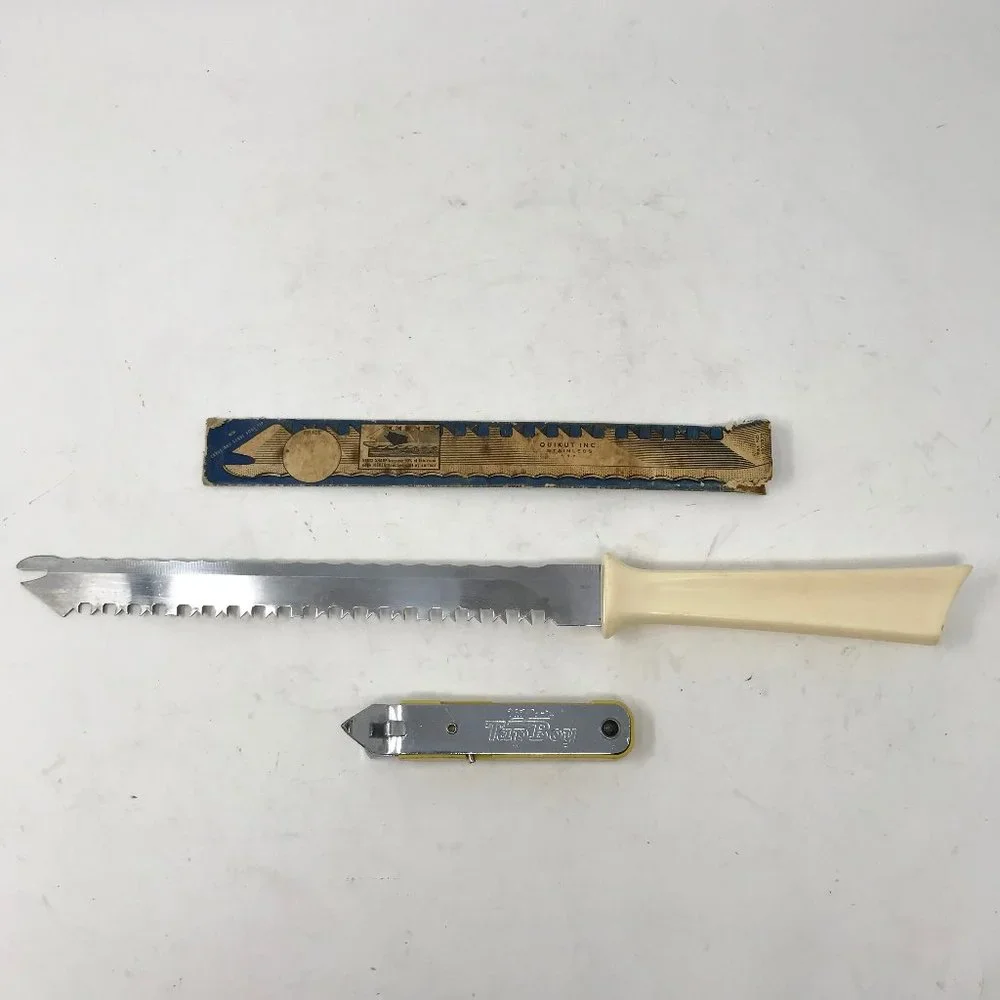 Vintage Quikut Inc. Serrated Knife & TapBoy Bottle Can Opener